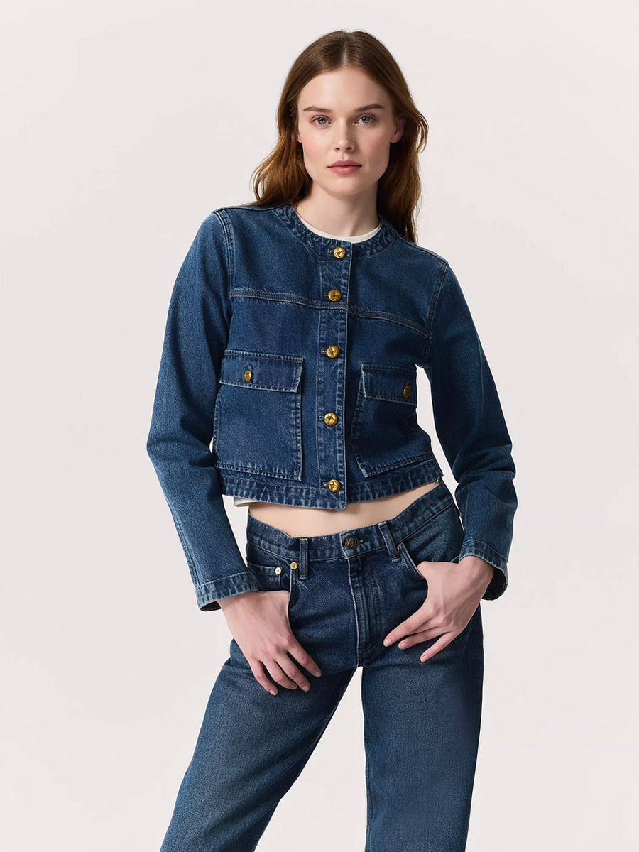Cotton Cropped Women's Denim Jacket
