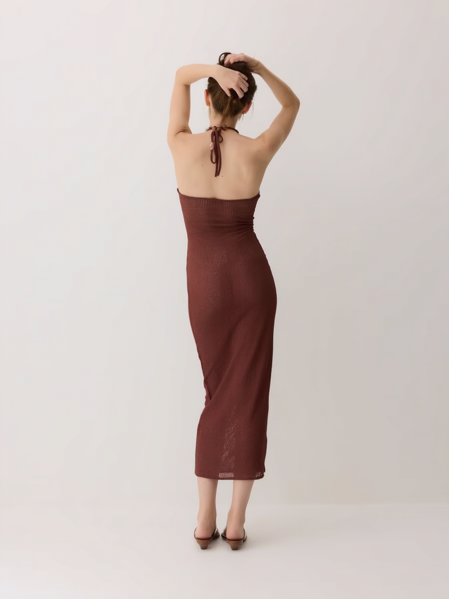 Cross Halter Neck Women Dress