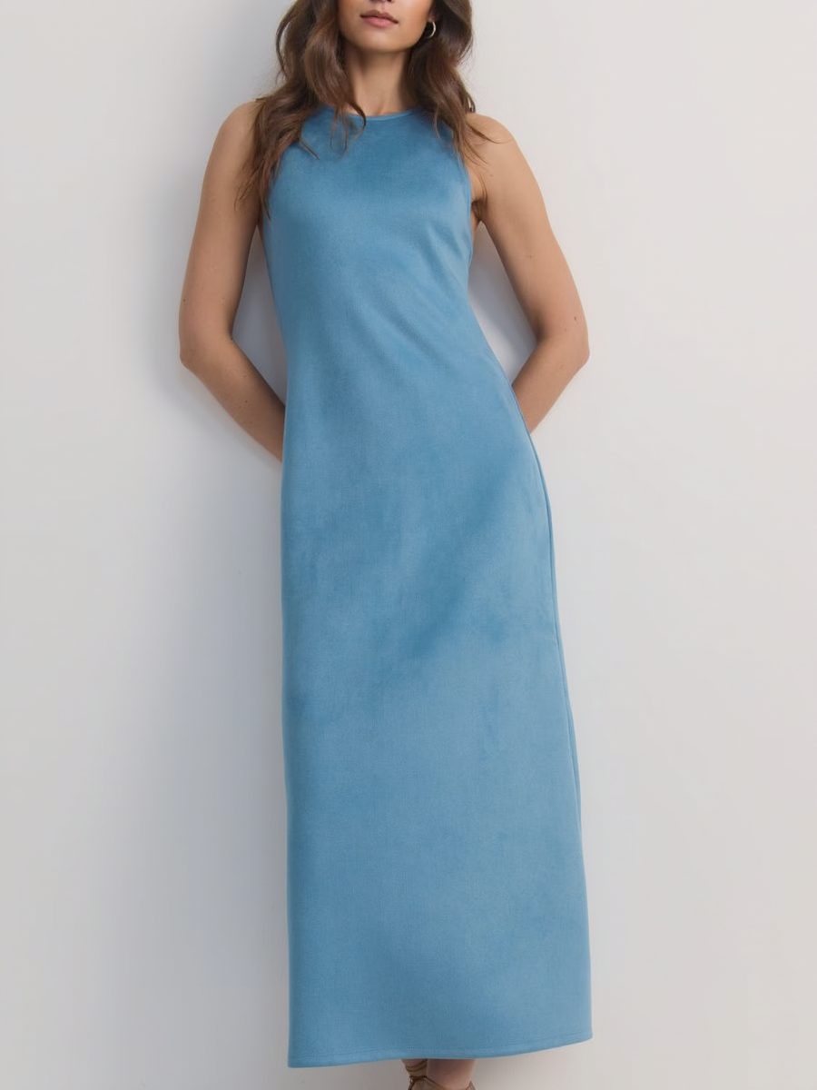 Elegant Buckskin Women Maxi Dress