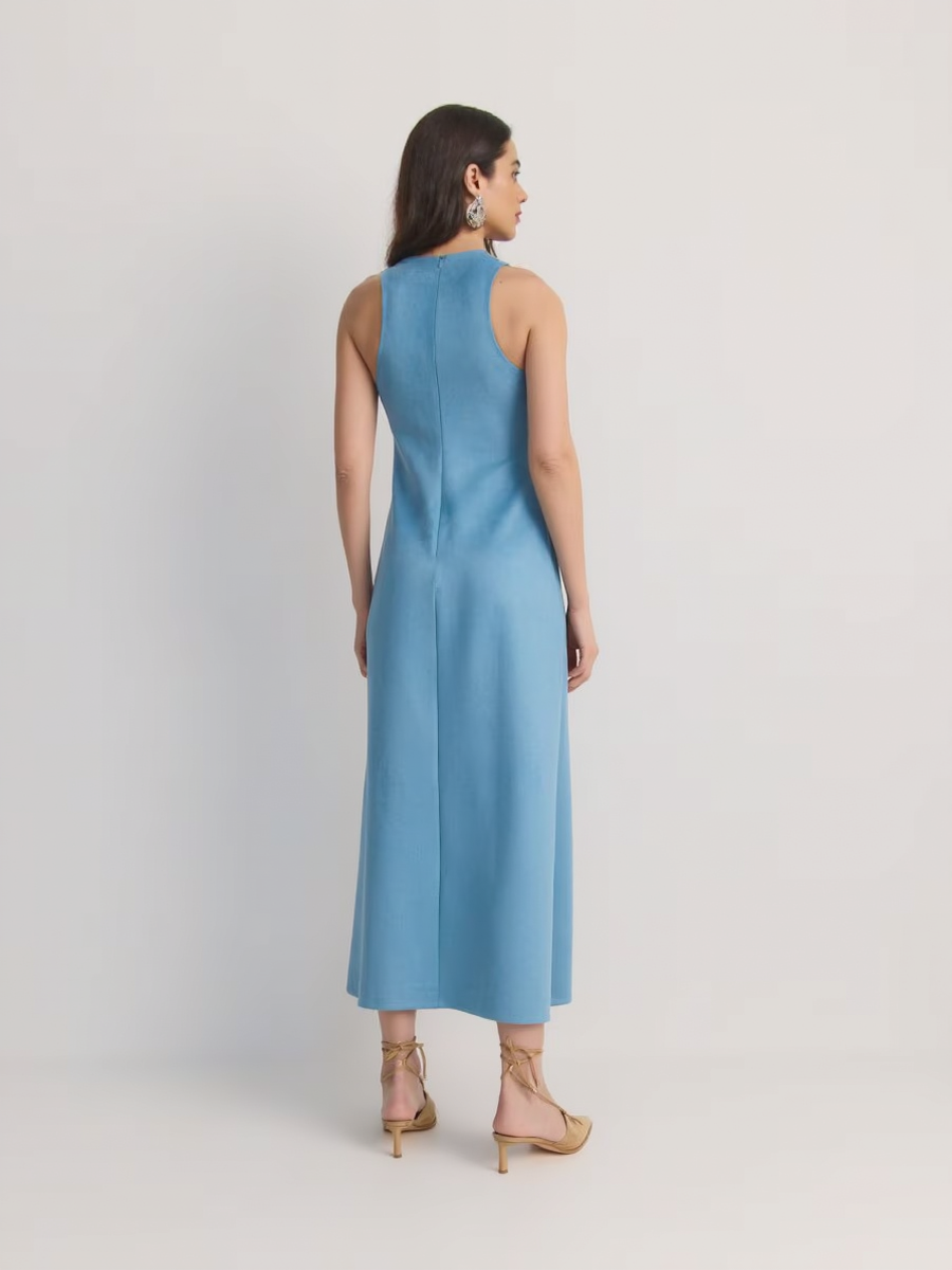 Elegant Buckskin Women Maxi Dress