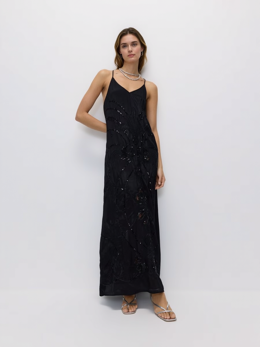 Strapless Irregular Sequin Women Party Maxi Dress