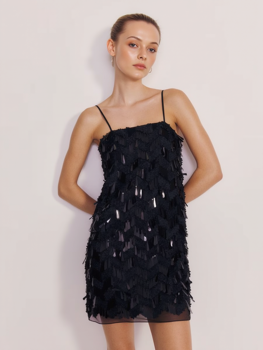 Suspender Sequin Women Mini Dress