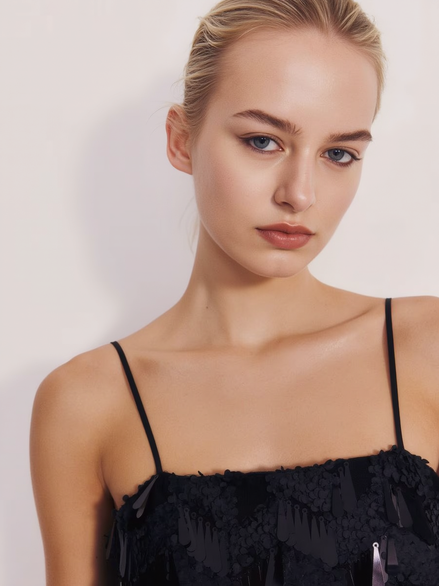 Suspender Sequin Women Mini Dress