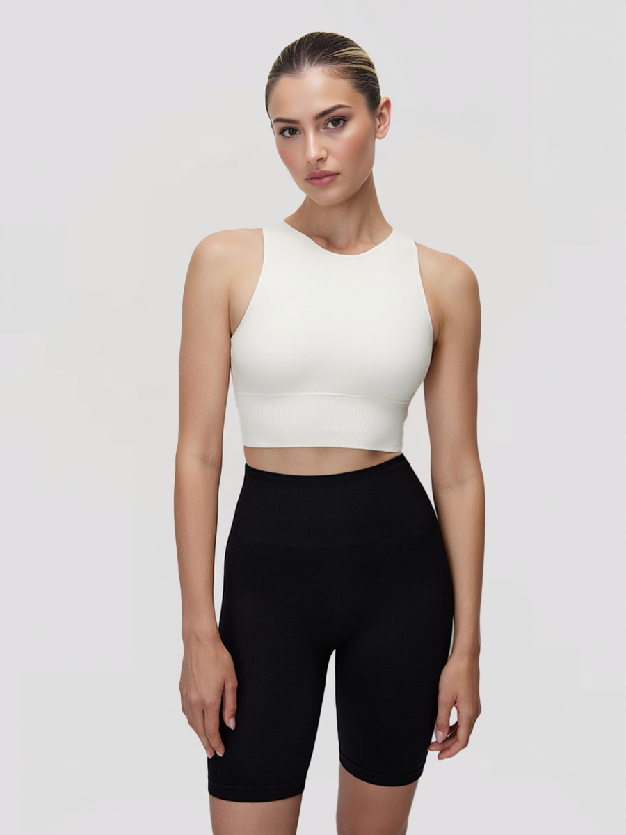 Seamless Basic Sport Bra Tank with Removable Cups