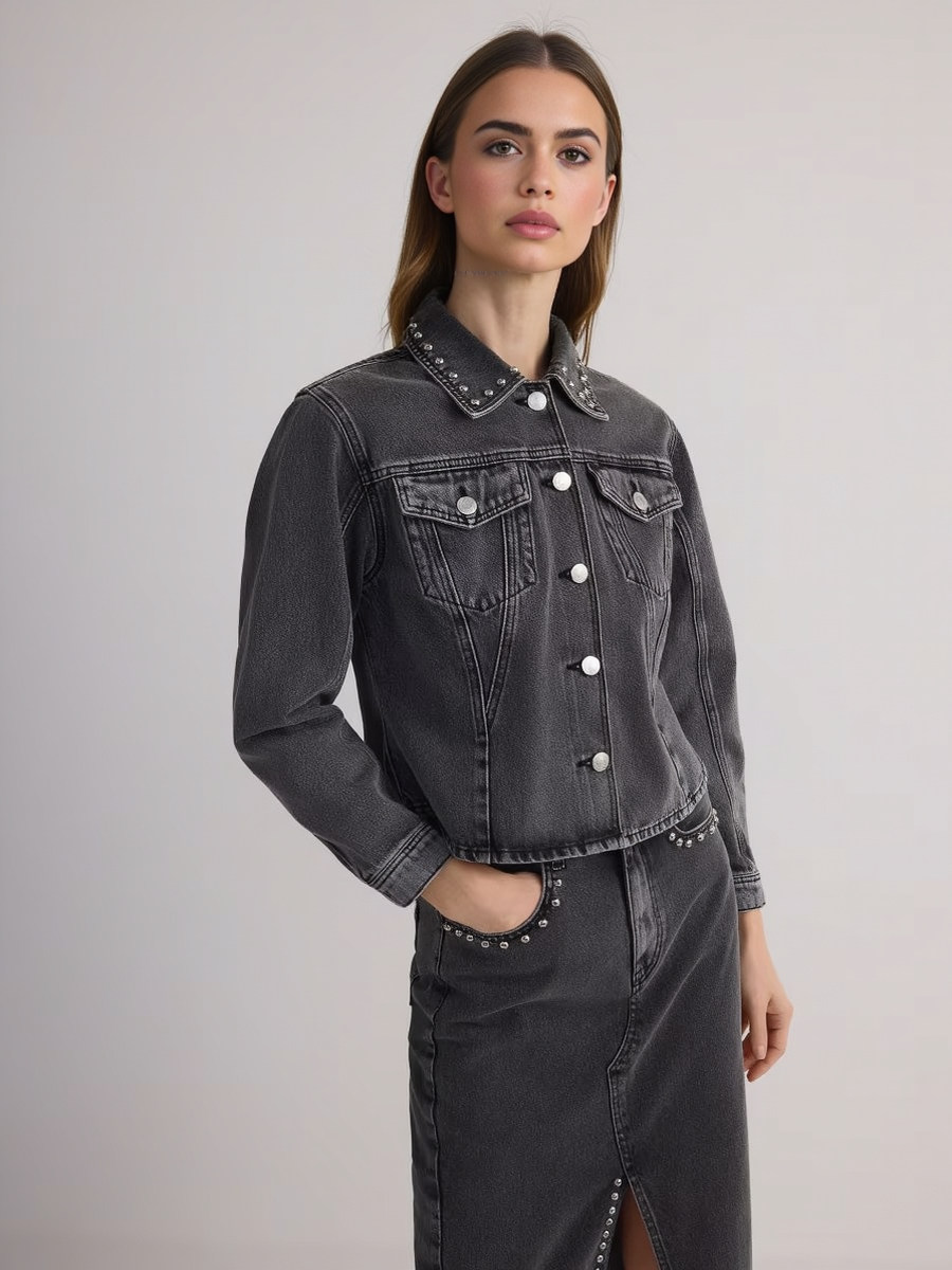 Studded Stylish Embellished Women's Denim Suit