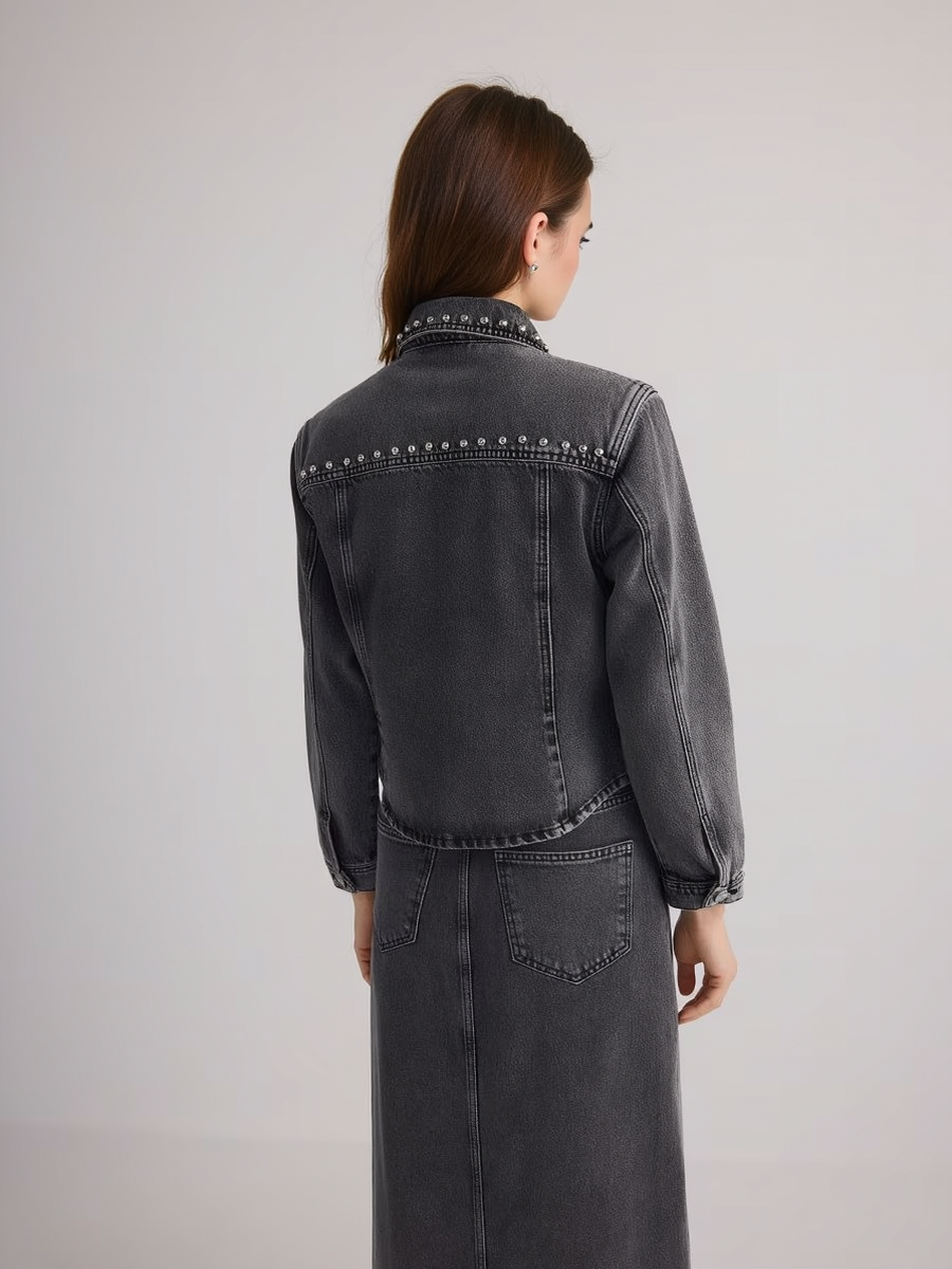 Studded Stylish Embellished Women's Denim Suit