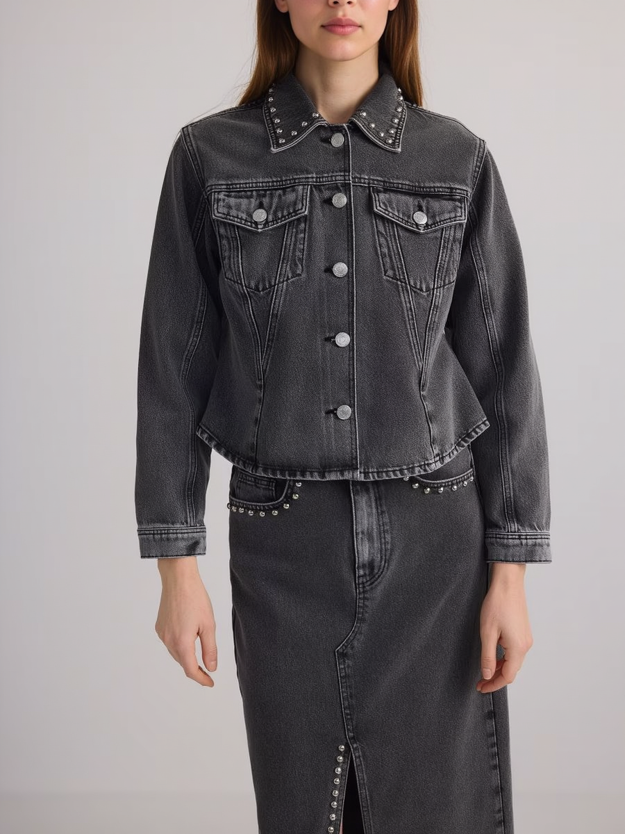 Studded Stylish Embellished Women's Denim Suit