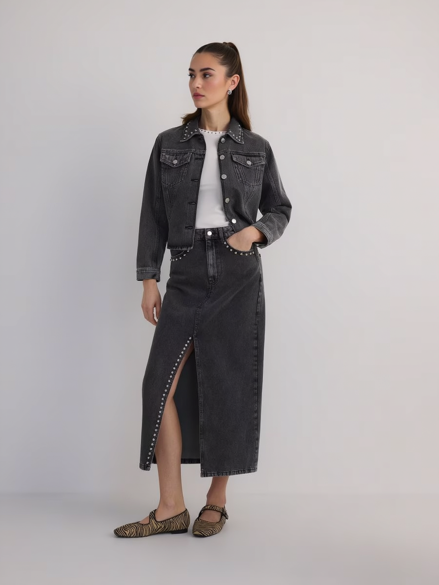 Studded Stylish Embellished Women's Denim Suit