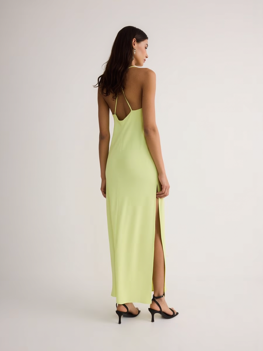 Cotton Suspender Side Slit Women Dress