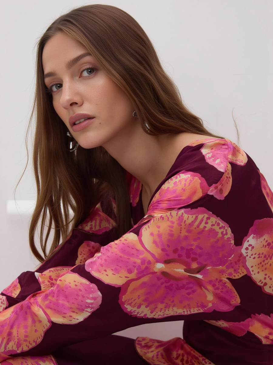 Premium Cotton Printed Women Backless Maxi Dress