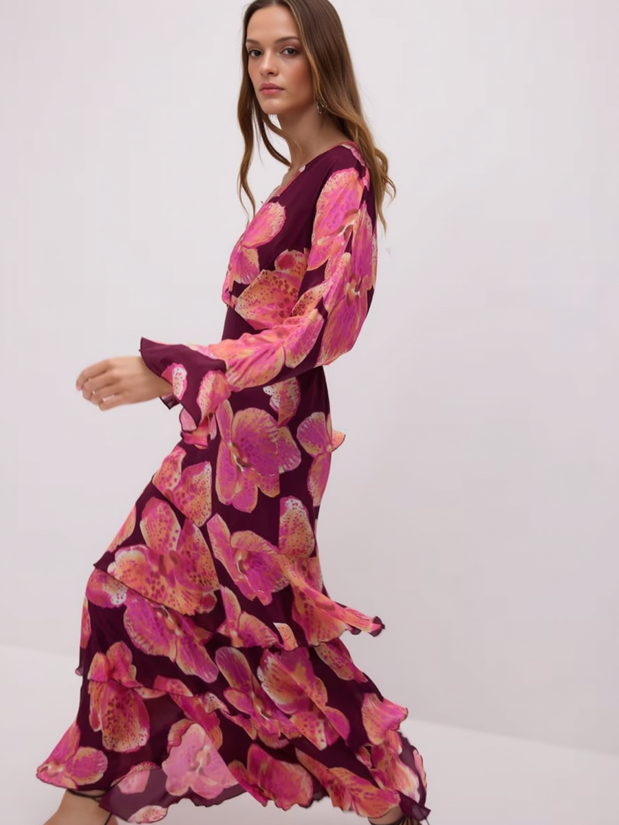 Premium Cotton Printed Women Backless Maxi Dress