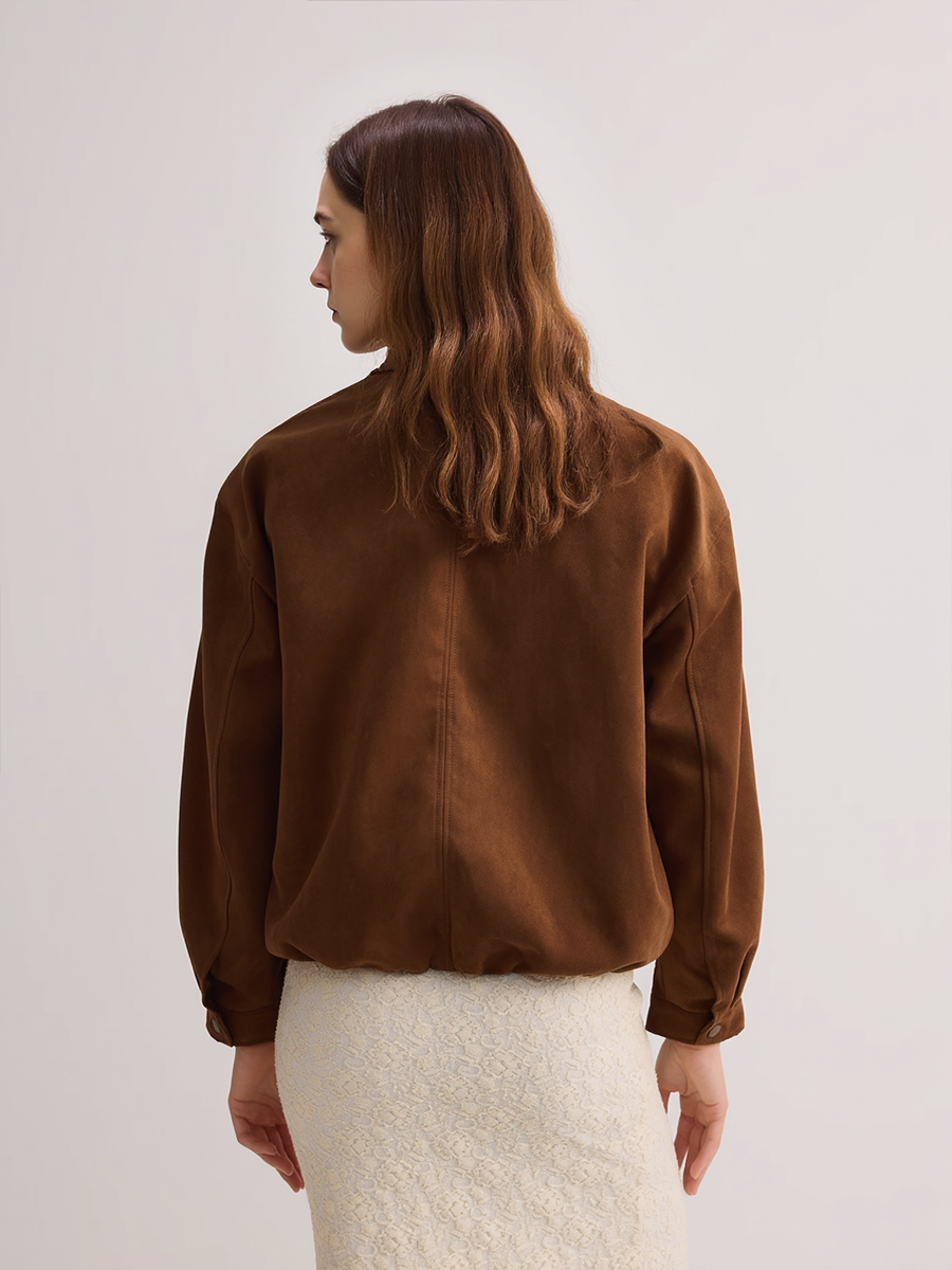 Premium Faux Suede Oversized Jacket