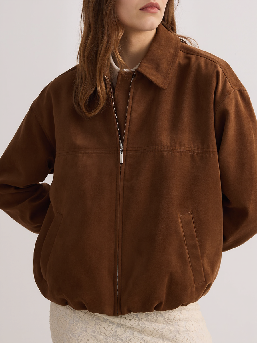 Premium Faux Suede Oversized Jacket