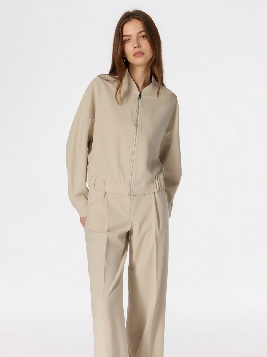 Premium Wool Blend Bomber Jacket