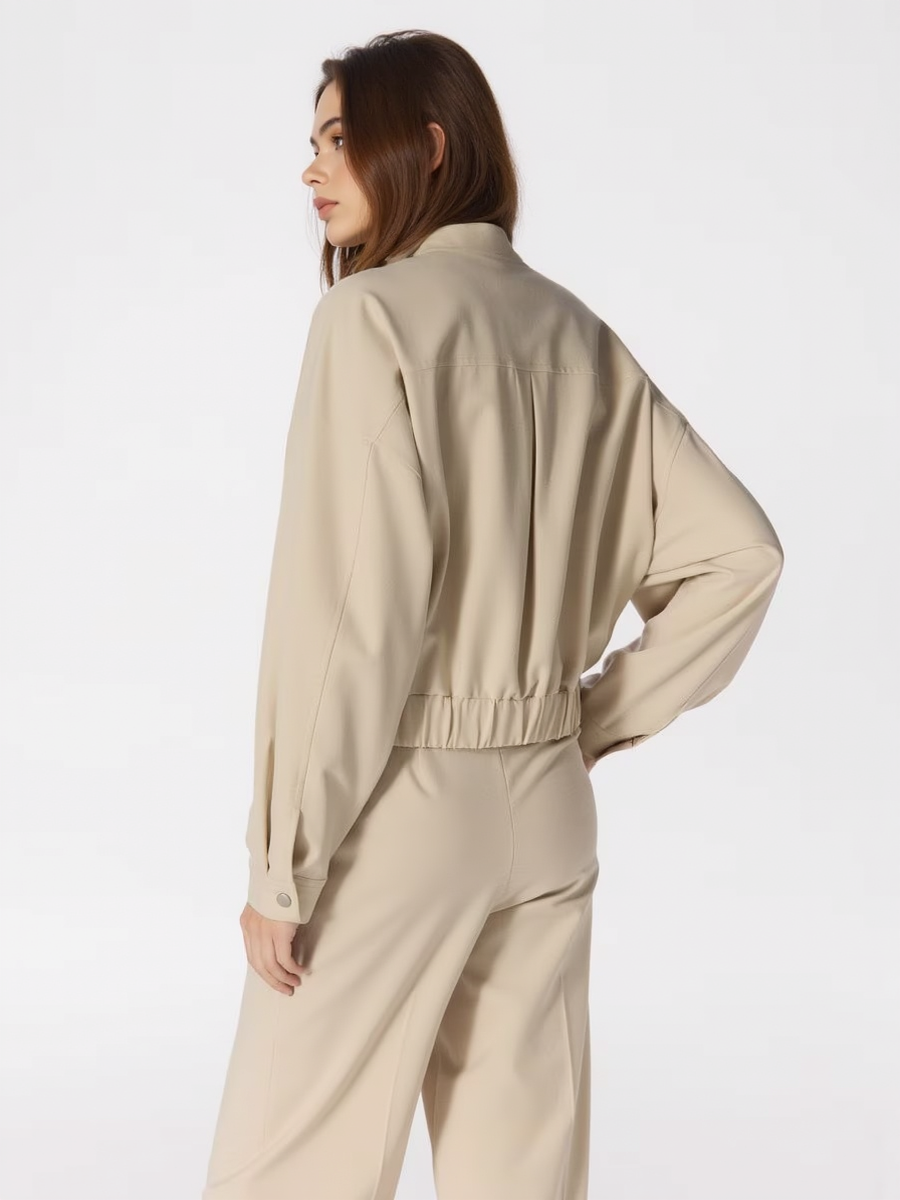 Premium Wool Blend Bomber Jacket