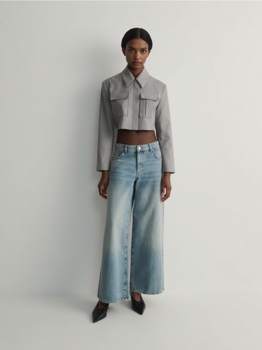 Multi Pocket Stand Collar Bomber Jacket