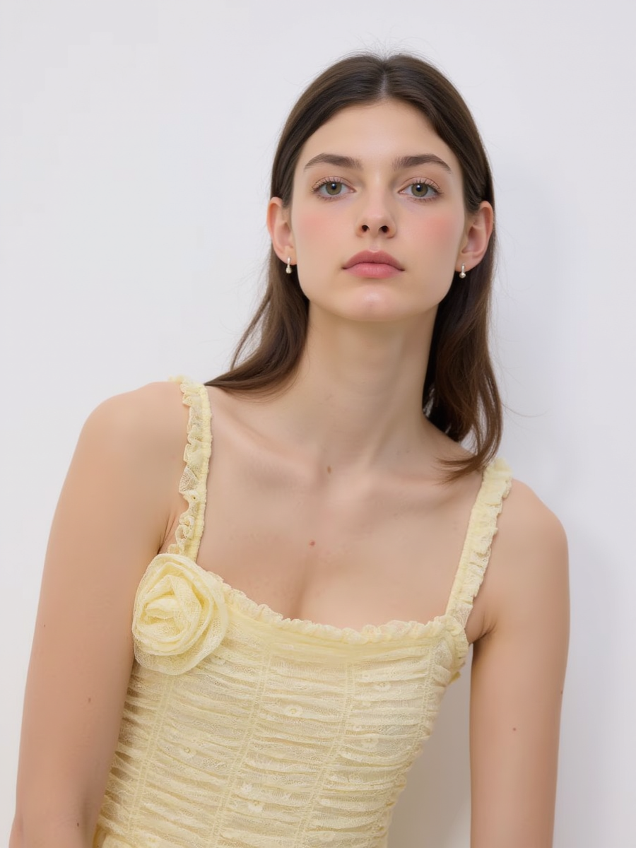 Lace Flower Embellished Mini Dress