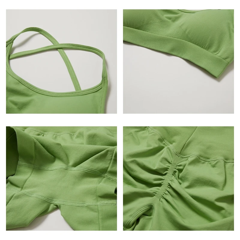 2PCS Yoga Suit Seamless Sports Set Women Quick-Drying Sportswear Gym Set -Zieline