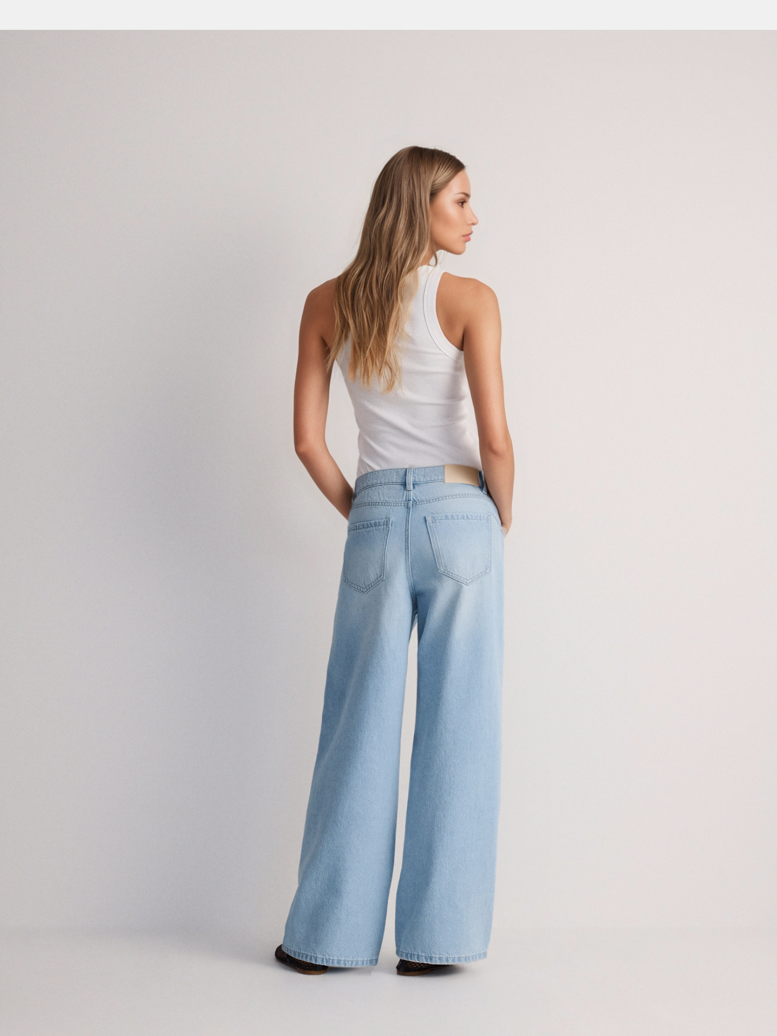 Light Blue Straight Women Denim Jeans 
