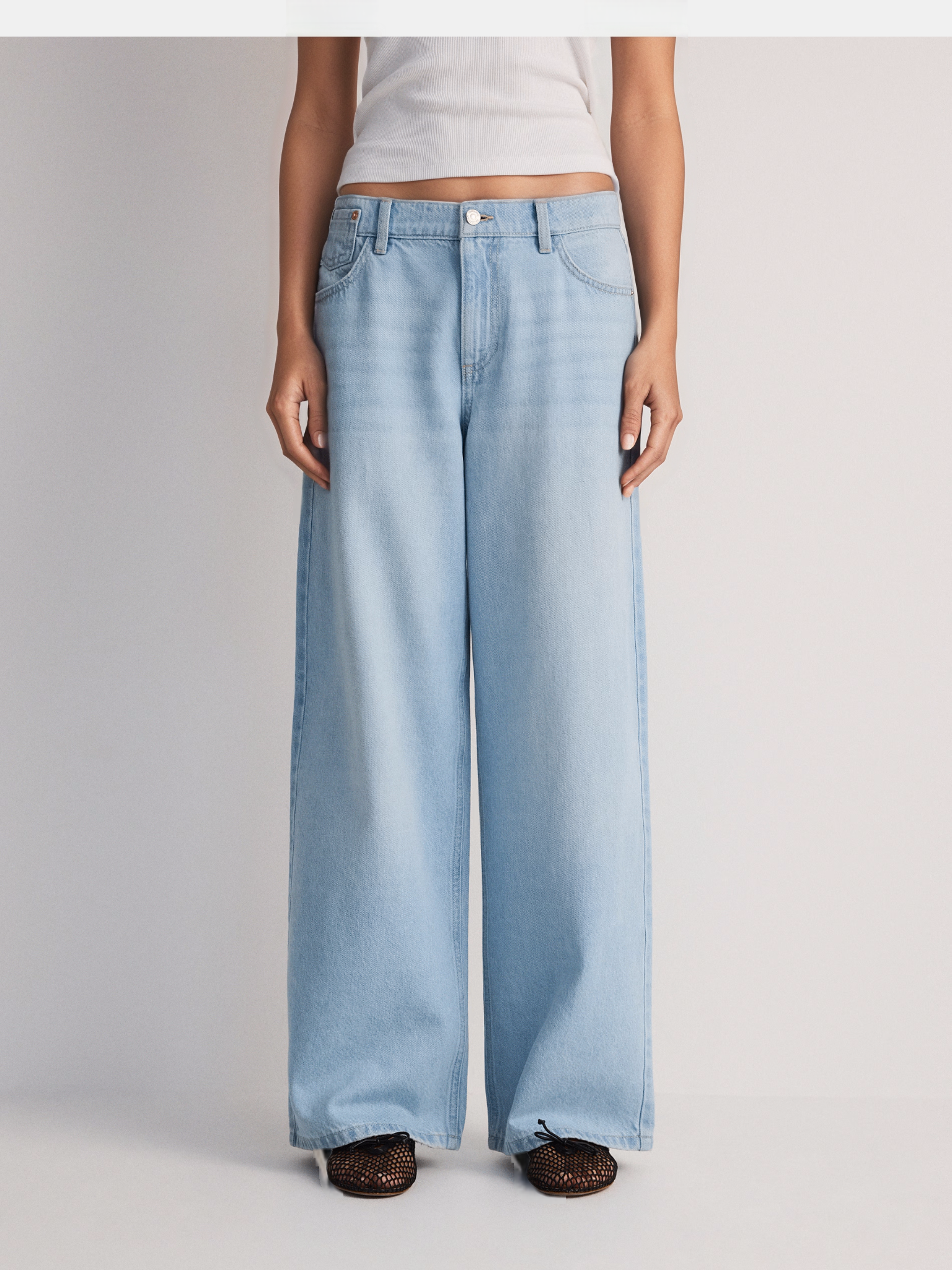 Light Blue Straight Women Denim Jeans 