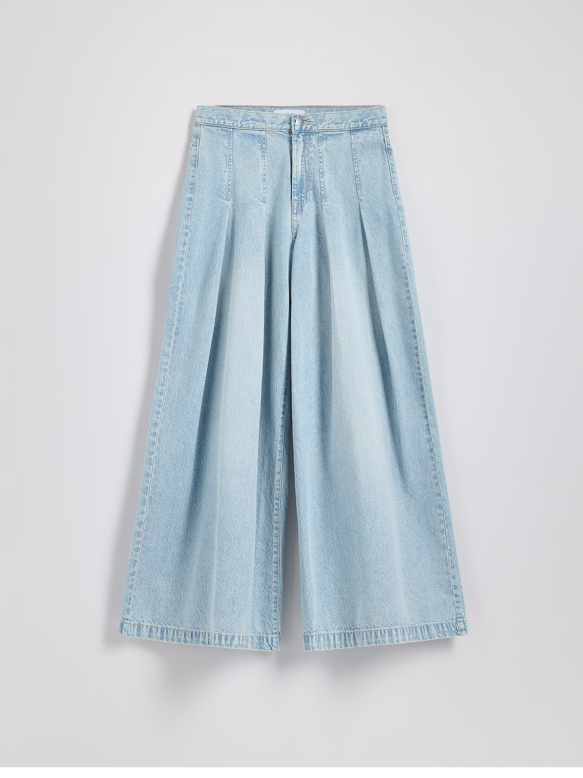 Pleated Wide Leg Women Denim  Jeans
