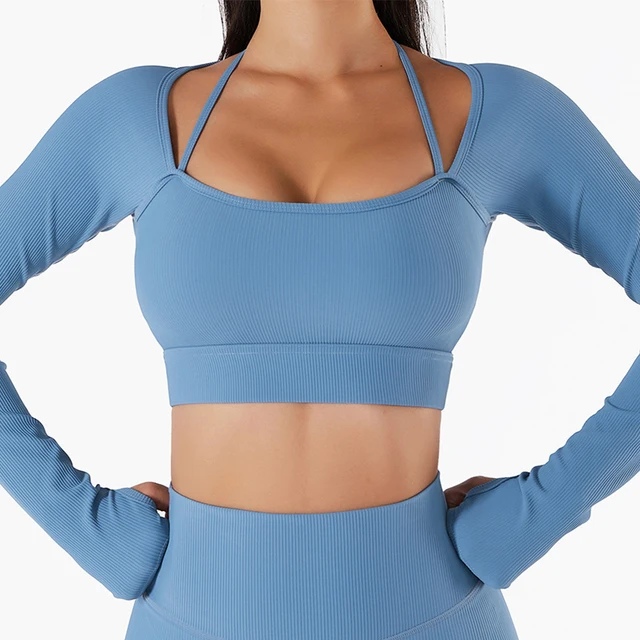 Quick-Drying Fitness Suit With Chest Pad Slim Tight Long-Sleeved Yoga Suit-Zieline