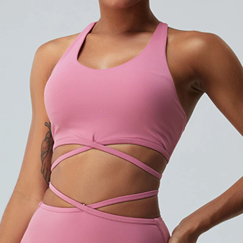 Shockproof Gym Top Women Train Yoga r Fitness Workout Back Cross Sports Bra -Zieline