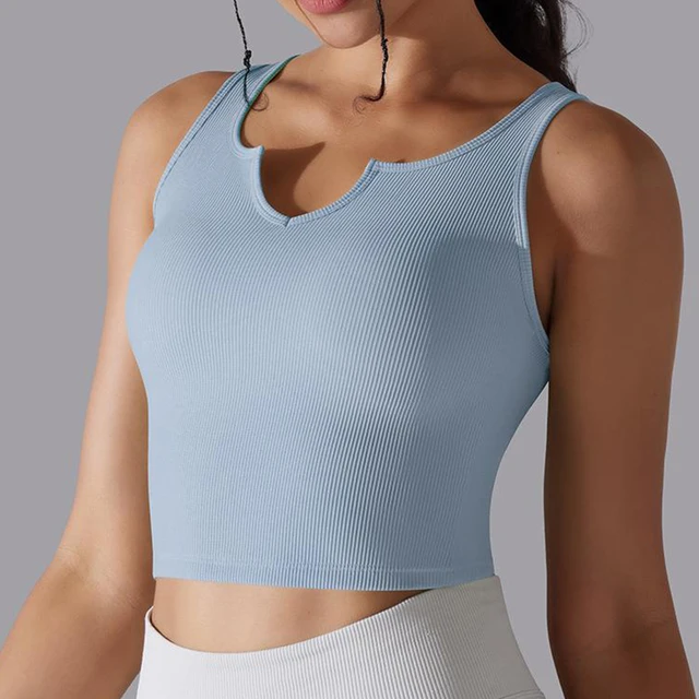 Sexy Breathable Vest Gym Push Up Fitness Runing Shockproof Top 