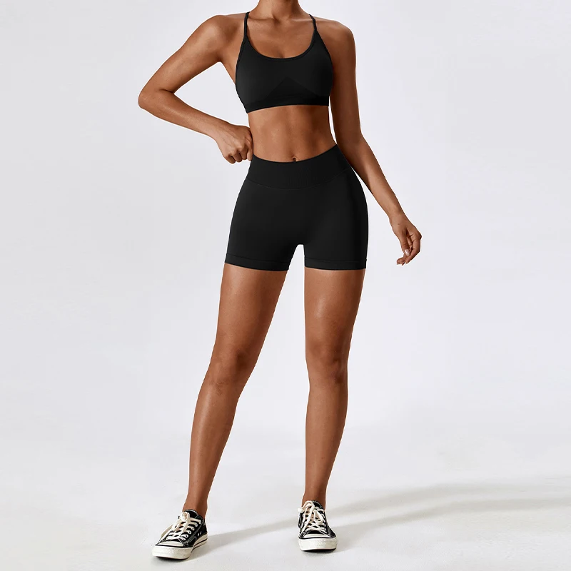 2PCS Yoga Suit Seamless Sports Set Women Quick-Drying Sportswear Gym Set -Zieline