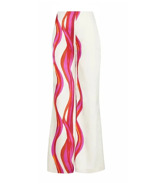 One Shoulder Striped Two Piece Swimsuit and Pants Women's Sexy Bikini Set Vacation Beachwear