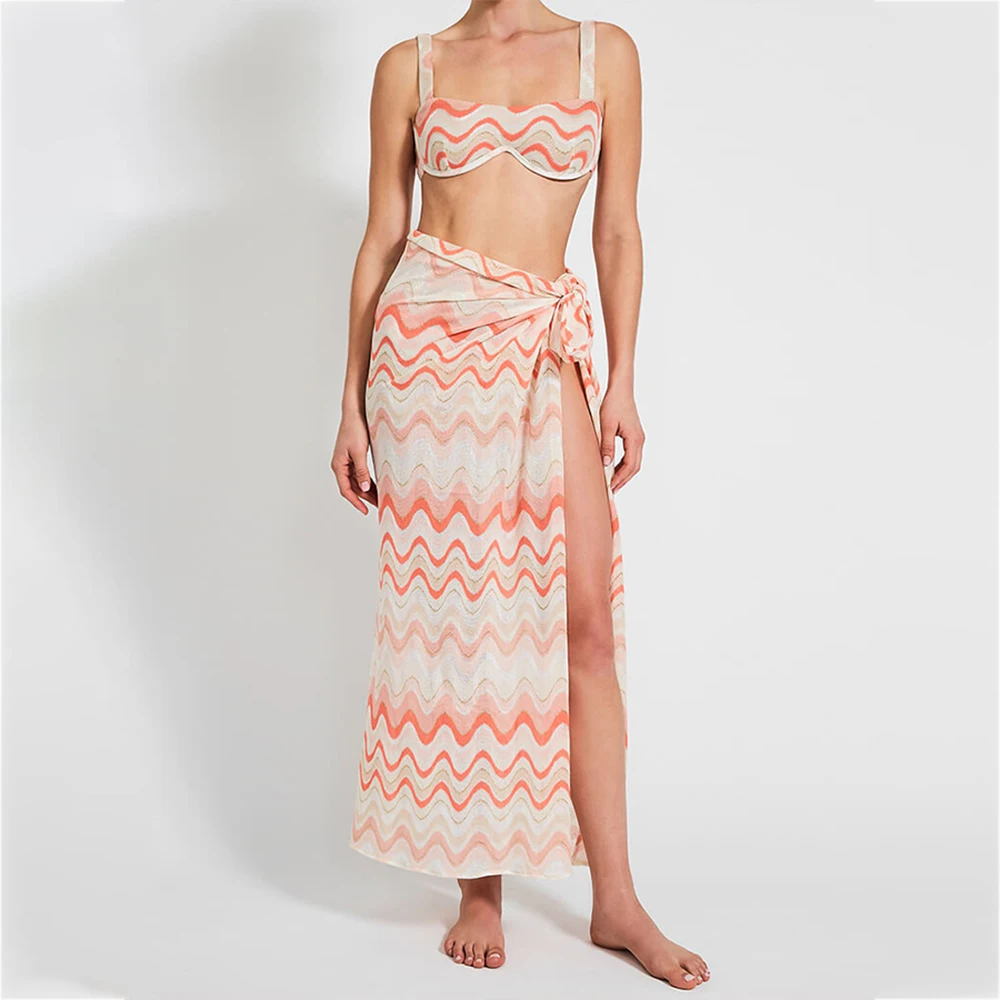  Sexy Bikini Set Halterneck Two Piece Swimsuit Luxury Beach Swimwear Cover Up -Zieline