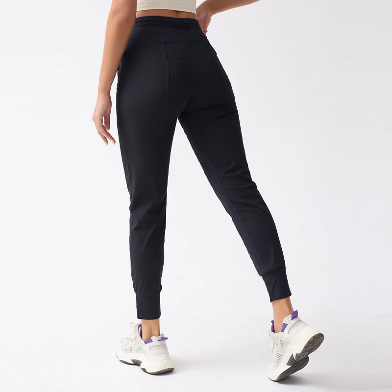 Ribbing Fitness Gym Yoga Pants High Waist Sport Leggings -Zieline