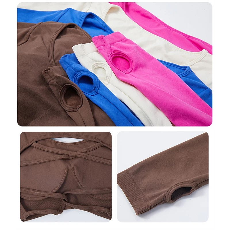 Sexy Back Cross Women Long Sleeve Shirt Yoga Quick Dry GymWorkout Crop Top -Zieline