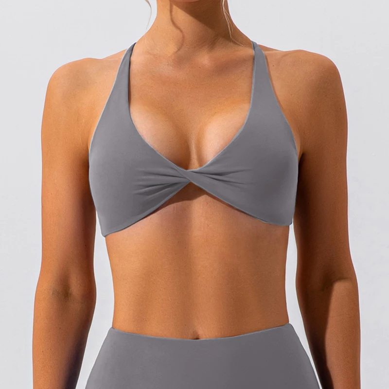  Crease Sports Back Cross Yoga Bra Breathable Sports Fitness Workout Top -Zieline