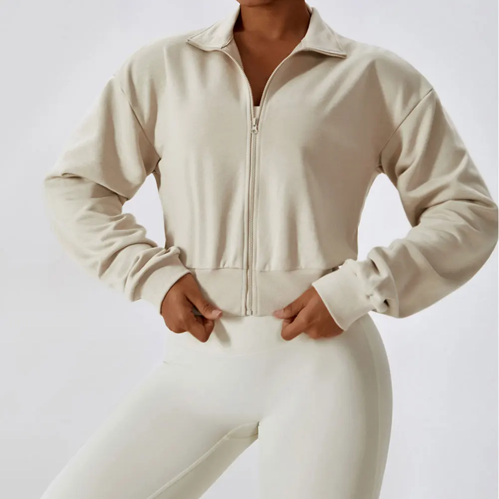 Loose Zippered Long Sleeved Running Sweatshirt Outdoor Warmth Fitness And Versatile Casual Sweatshirt-Zieline