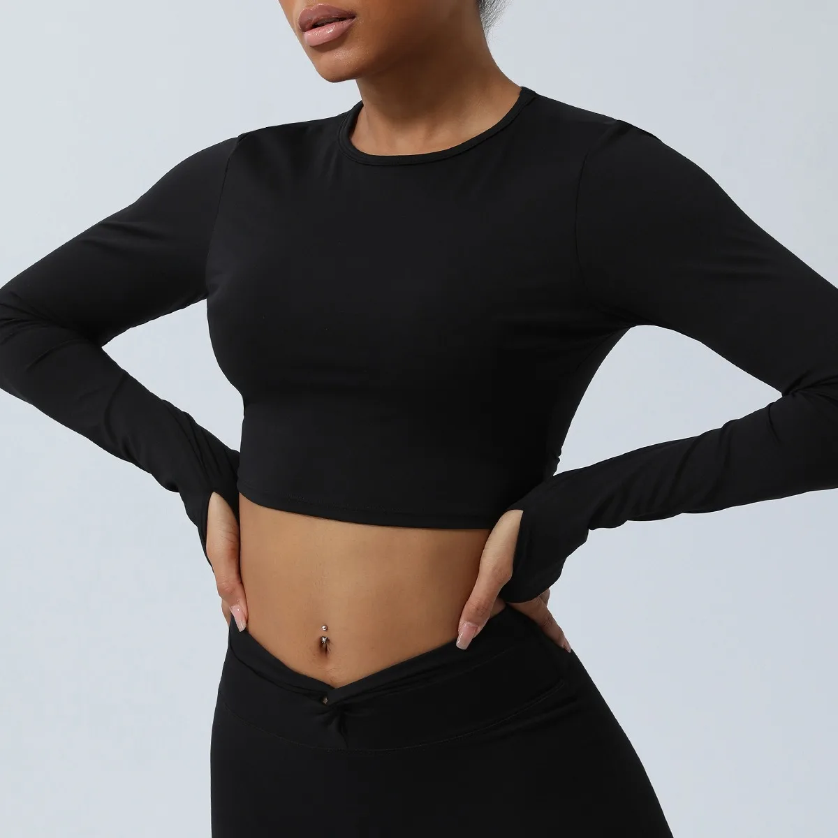 Sexy Backless Long Sleeve Yoga Quick Dry Sportswear Women Back Cross SportsTops-Zieline