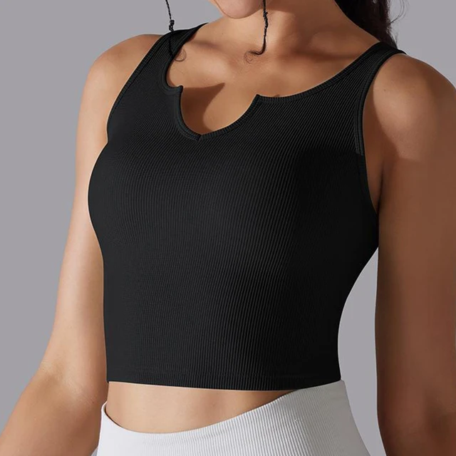 Sexy Breathable Vest Gym Push Up Fitness Runing Shockproof Top 