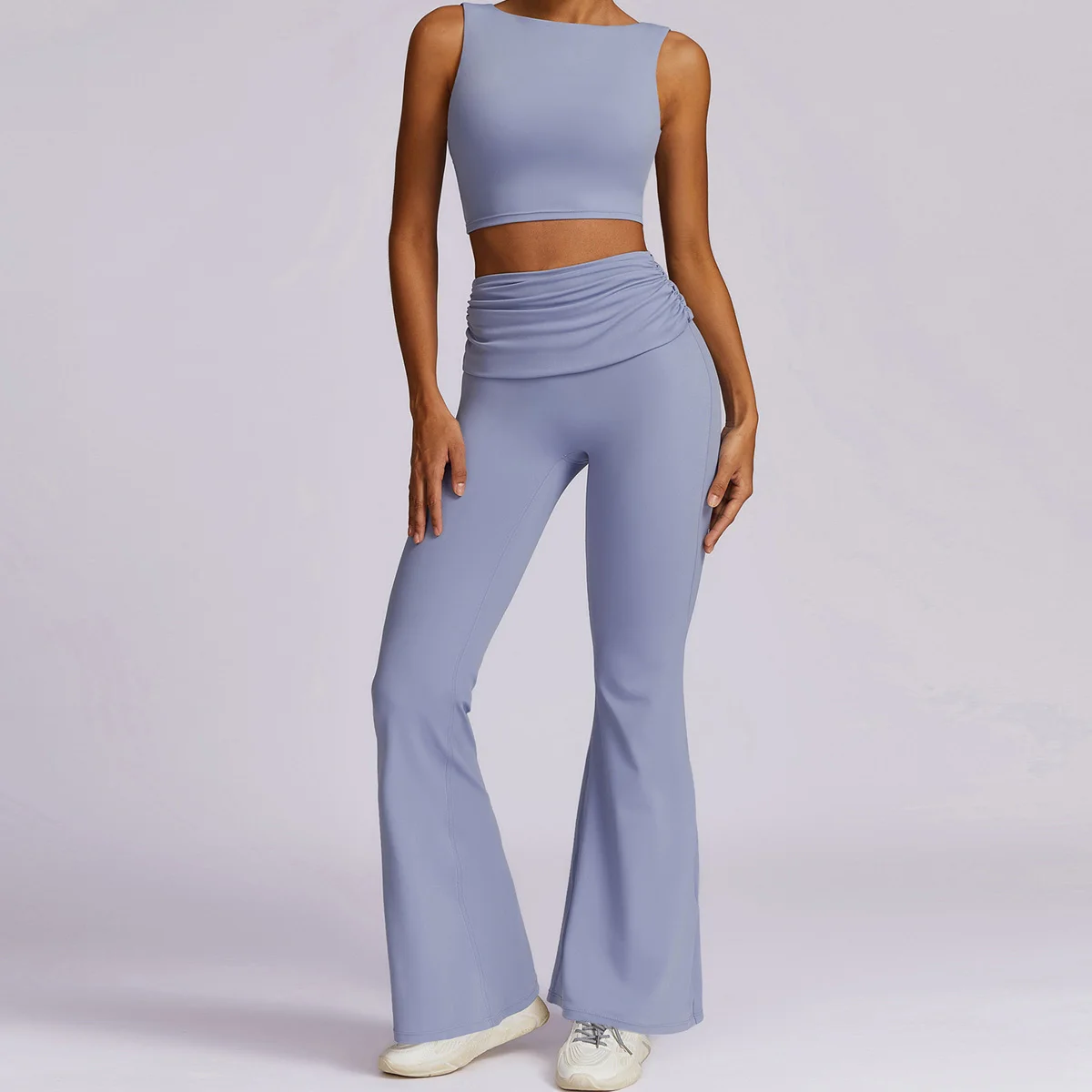 2pcs Seamless Woman Sportswear Sport Outfit High Waist Leggings Set 