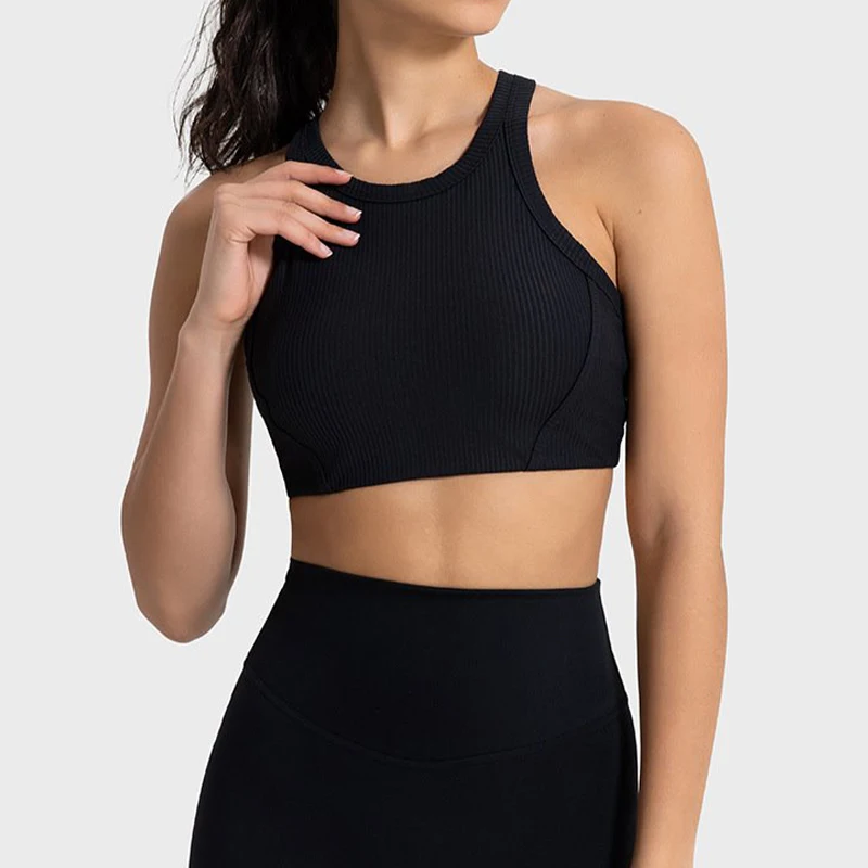  Women's Workout Crop Top Female Shockproof Brassiere Women Push Up Yoga Bra-Zieline