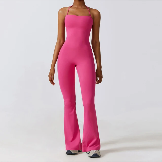 One-piece Yoga Suit Sports Jumpsuit Women Fitness Rompers Stretch Workout Flare Leggings Bodysuits