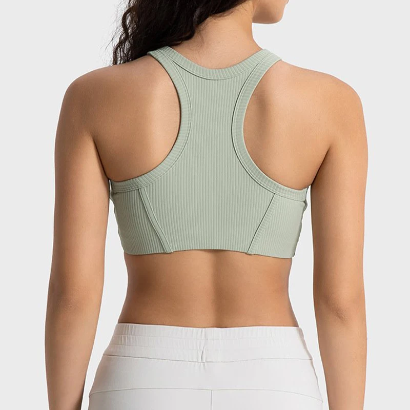  Women's Workout Crop Top Female Shockproof Brassiere Women Push Up Yoga Bra-Zieline