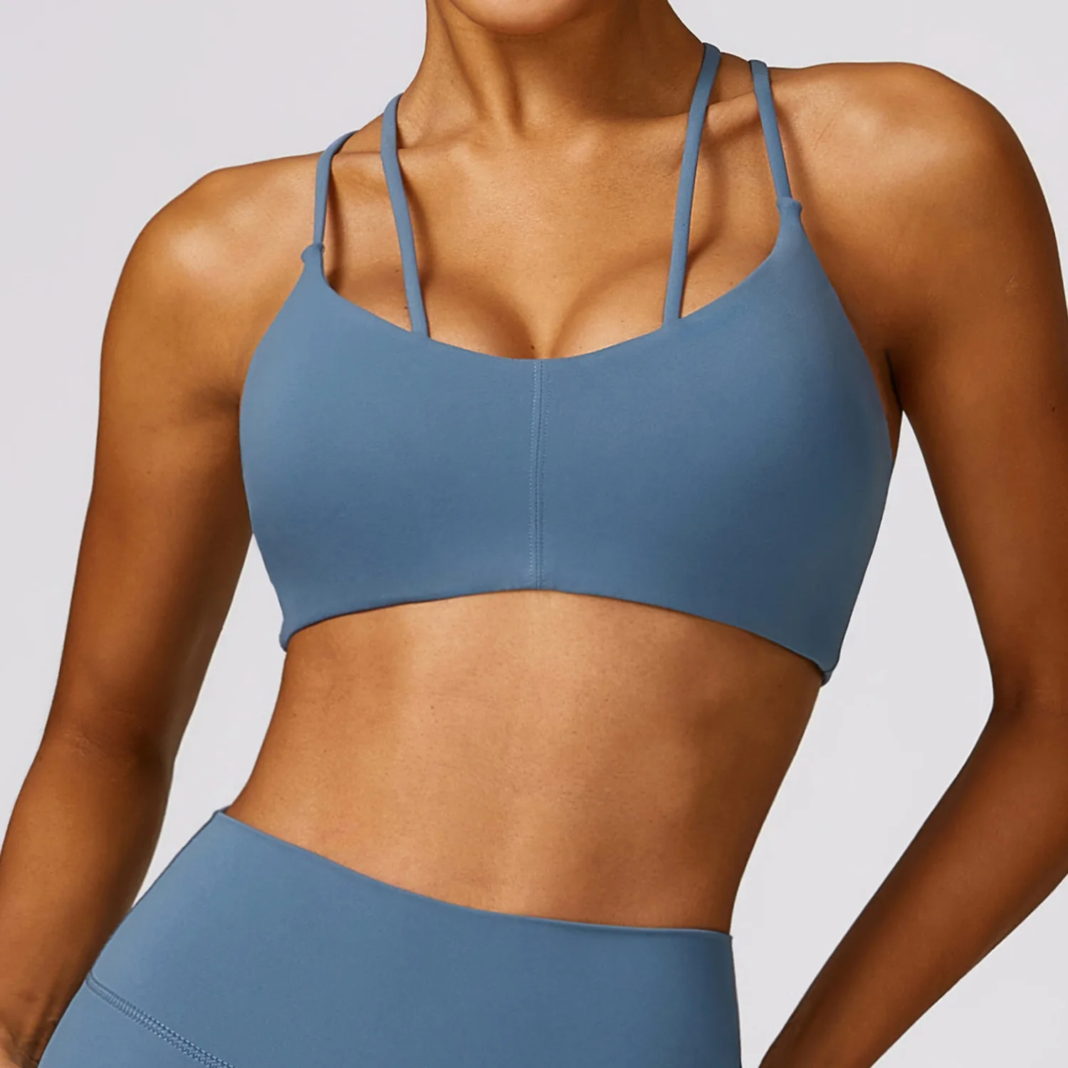 Cross Strap Yoga Sports Bra Running Shockproof Gym Top Padded Push Up Sportwear-Zieline