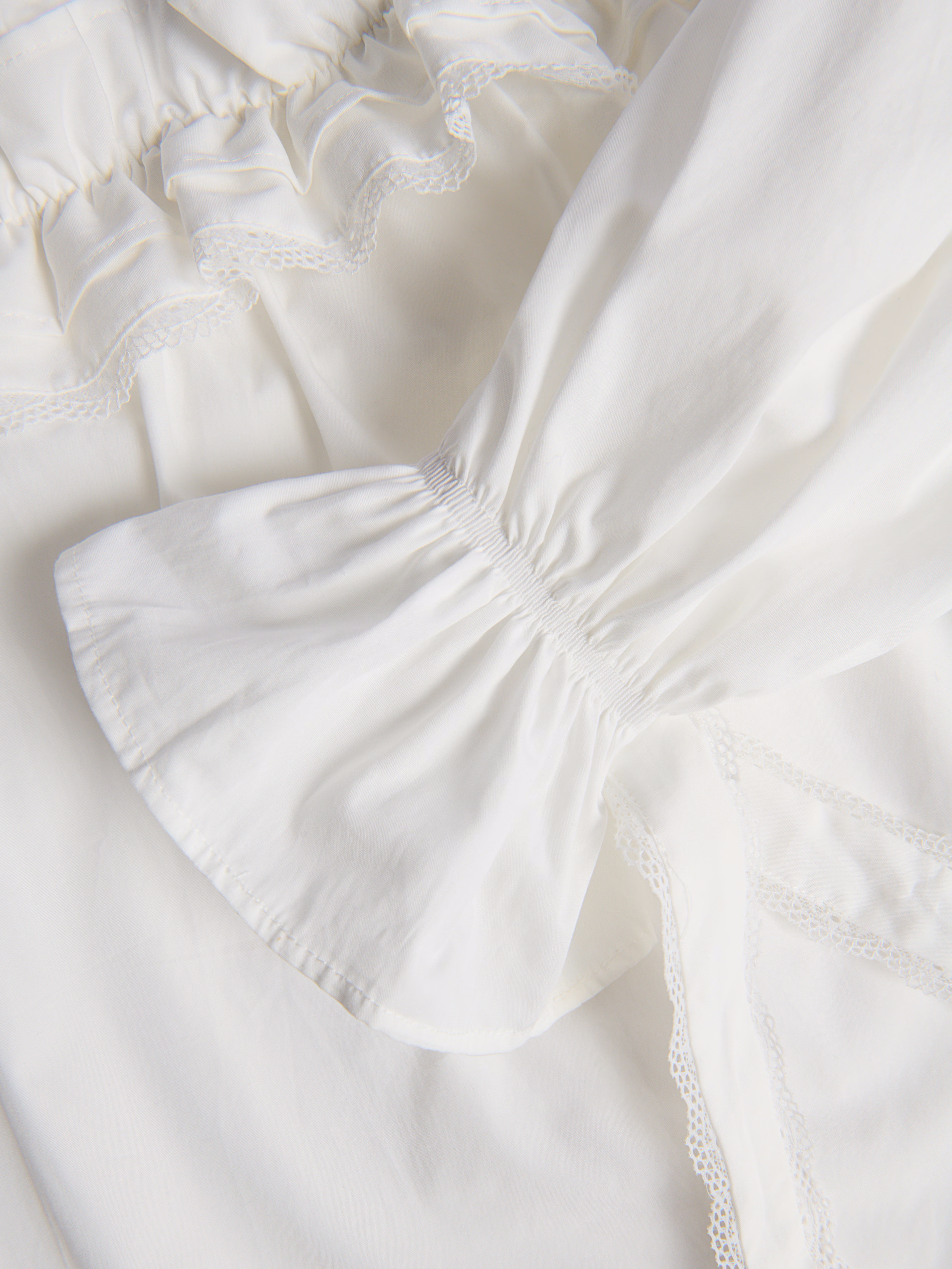 Ruffled Lace Trim Off-Shoulder Top