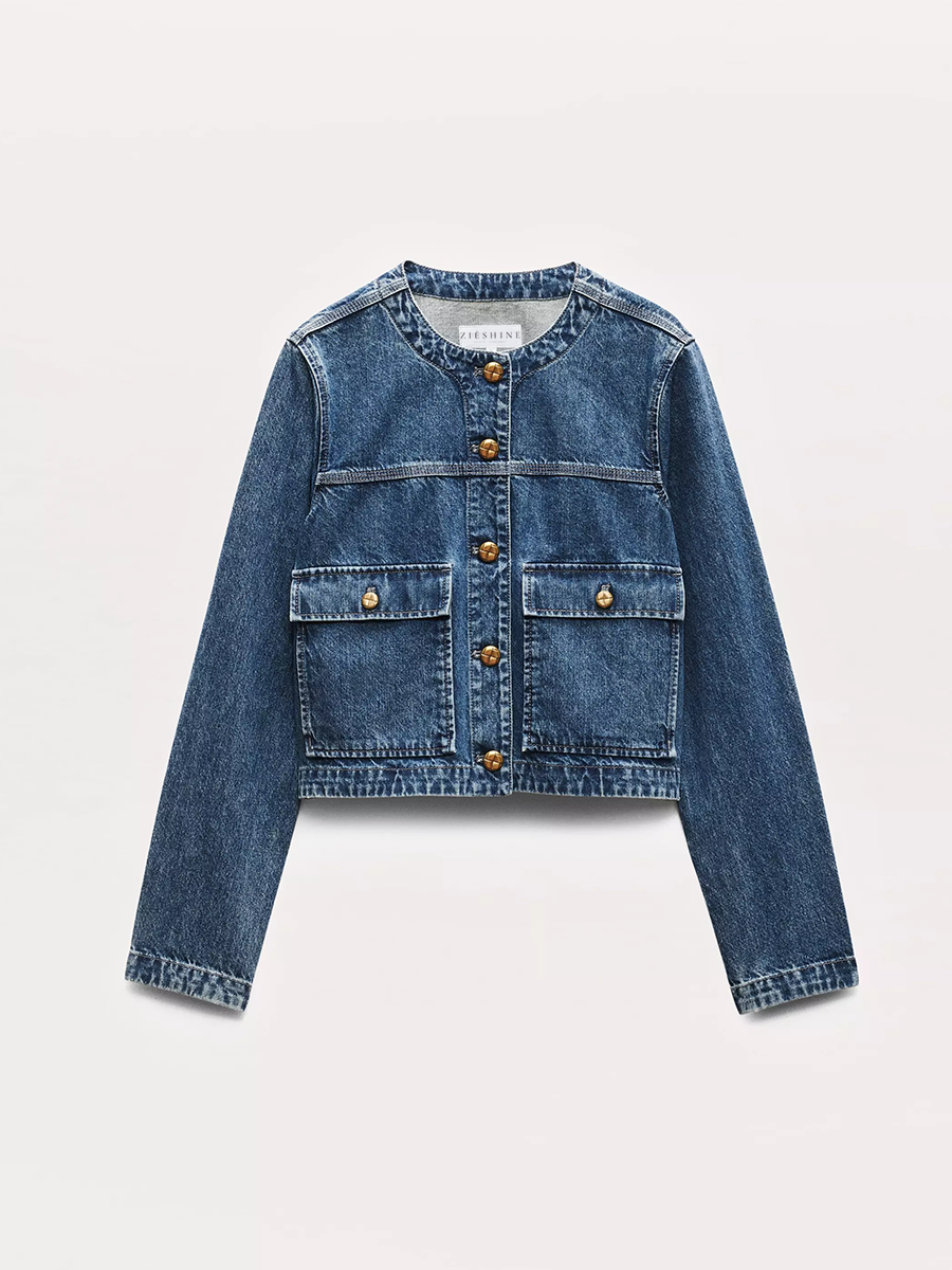 Cotton Cropped Women's Denim Jacket