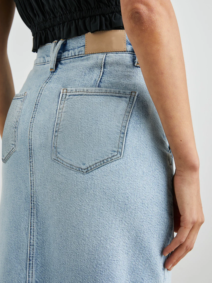 Women Denim Long Skirt With Slit