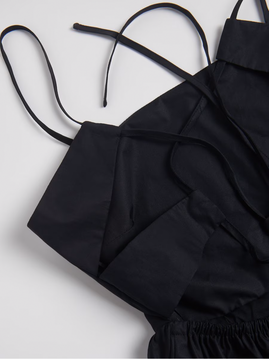 Cotton Suspender Back Tie Mini Dress