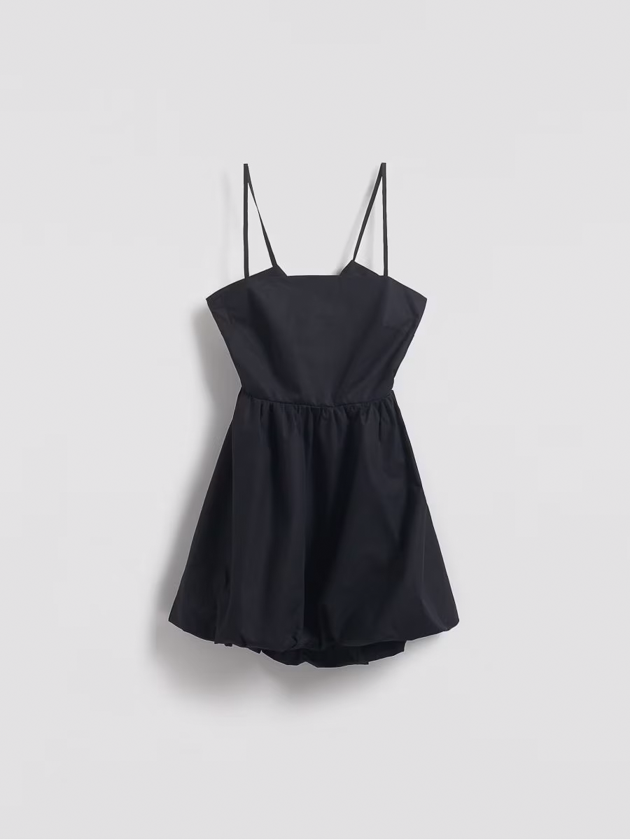 Cotton Suspender Back Tie Mini Dress