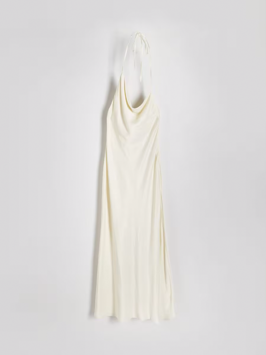 Asymmetric Neckline Premium Satin Women Maxi Dress