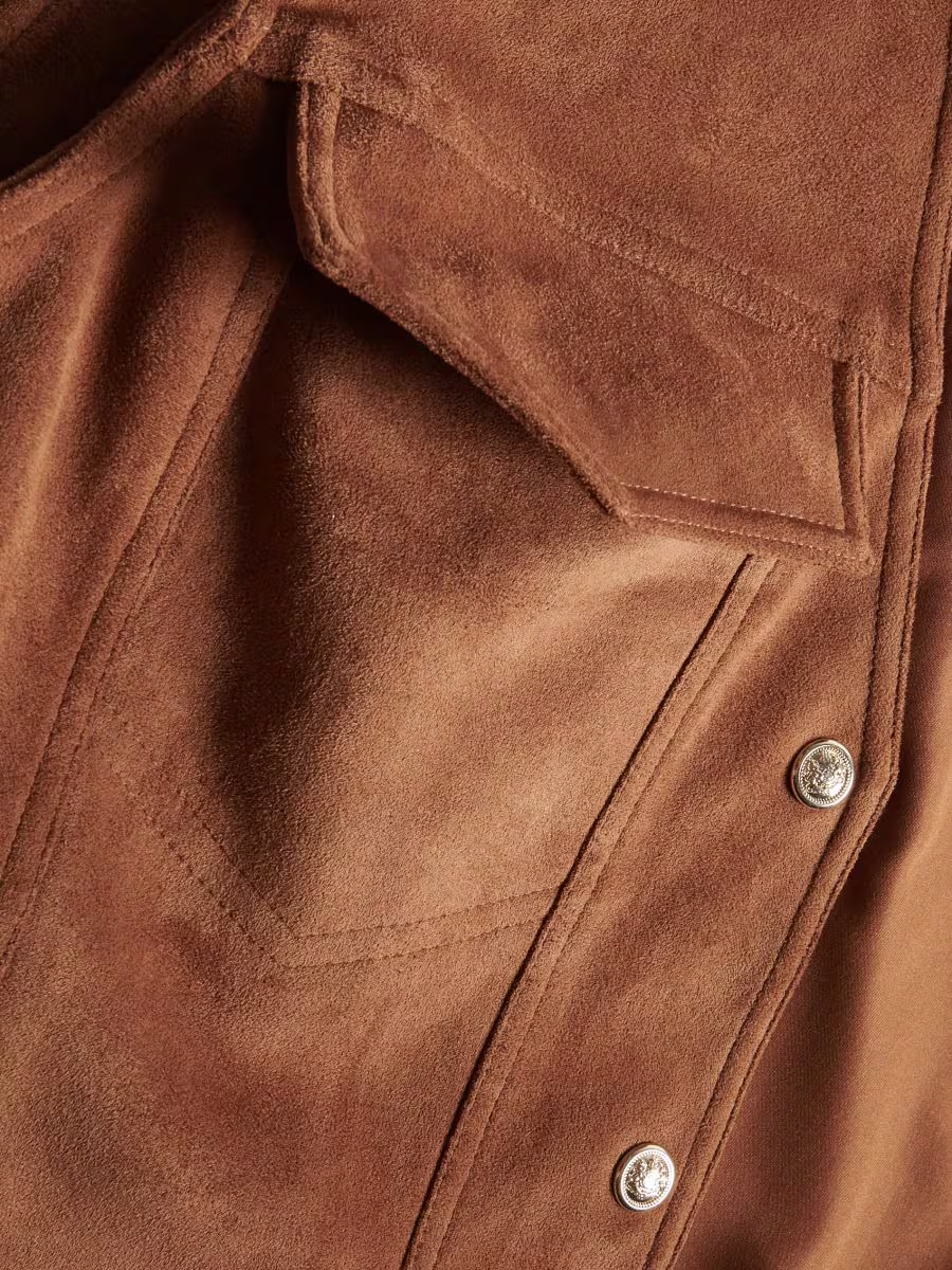 Faux Suede Sleeveless Vest Jacket