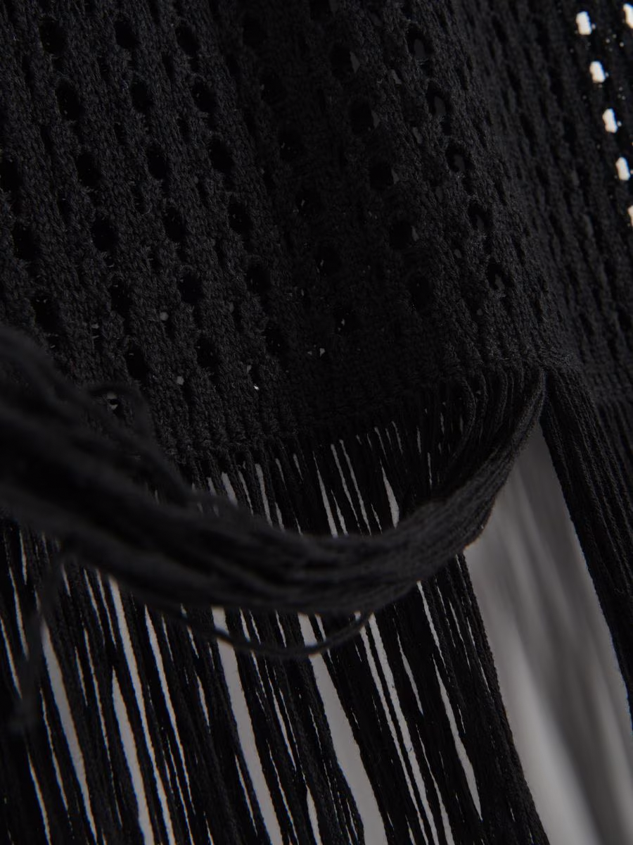 Knitted Hollow Halter Neck Midi Dress